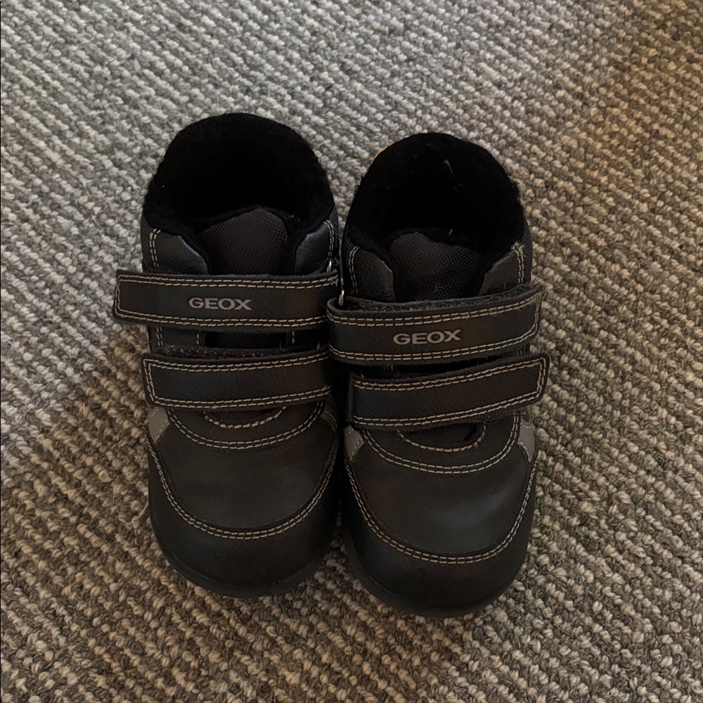 Geox Black Double Strap Shoes